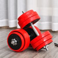 Hantelset 30KGS 2-IN-1 Hanteln&Langhanteln verstellbar Gewichtheben für Zuhause Stahl PP-Kunsstoff Eisen Sand