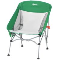 Campingstuhl kompakt mit Tragetasche klappbarer max Belastung 150 kg Grün+Silber 65 x 80 x 96 cm