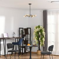 Kronleuchter  für Wohnzimmer Schlafzimmer Metall Schwarz+Gold Ø48 x 120 cm