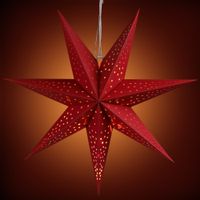 Papierstern LED Punkte 7 Spitzen 60cm rot
