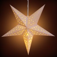 Papierstern LED 5 Spitzen 60cm creme