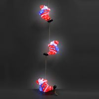 LED Figur Weihnachtsmann Trio Acryl 30 x 13 x 12,5cm / Santa rot/weiß/schwarz