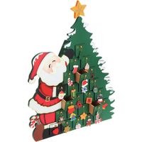 Adventskalender Weihnachtsmann mit Baum 52 x 39 x 6cm mehrfarbig