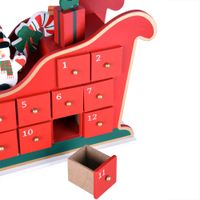 Adventskalender Schlitten 52 x 31 x 13cm mehrfarbig