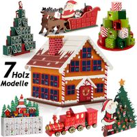Adventskalender Landschaft 42 x 38 x 8cm mehrfarbig