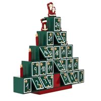Adventskalender Holzpyramide 45,5 x 45 x 7cm mehrfarbig