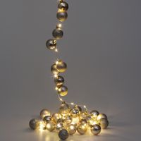 Weihnachtslichterkette mit Kugeln 40 LED 2m /  4cm champagner