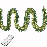 Weihnachtsgirlande inkl Beleuchtung + Fernbedienung 5m grün