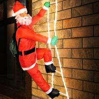 Weihnachtsmann auf Leiter LED 90 x 32 x 32cm mehrfarbig/warmweiß