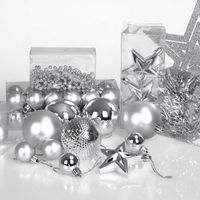 Weihnachtsbaumkugeln Christbaumschmuck Kugeln 3-6cm 66 tlg silber