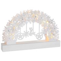 Schwibbogen Schneeflocken Weihnachten 33 x 21 x 5cm weiß