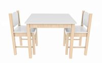 3tlg. Kindersitzgruppe Stefano Weiß 1 Tisch 2 Stühle