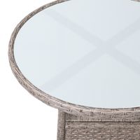 Casaria Gartentisch Polyrattan rund  74 x 60cm creme