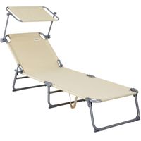 Casaria Liege Hawaii mit Sonnendach 195 x 60 x 30cm beige