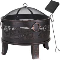 Feuerstelle Stahl rund 67cm schwarz