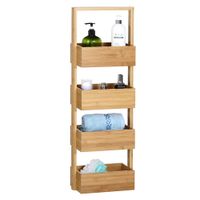 Badezimmerregal Bambus 4 Fächer 88 x 28 x 16cm braun