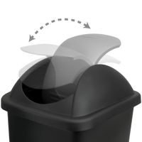 Deuba Mülleimer Multipat Kunststoff 60L 68 x 41 x 41cm schwarz / silber