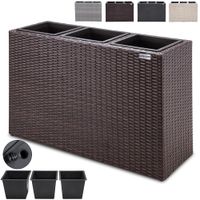 Blumenkasten Polyrattan 3er 83 x 60 x 30,5cm grau