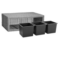 Casaria Blumenkasten Polyrattan 3er 83 x 60 x 30,5cm grau