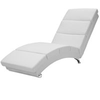 Relaxliege London Kunstleder Massage- & Heizfunktion 186 x 55 x 89 cm weiß
