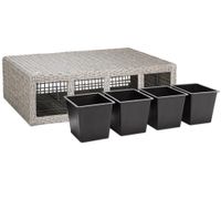 Casaria Blumenkasten Polyrattan 4er 95 x 60 x 27cm creme