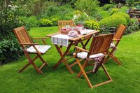 Sitzgruppe Akazie Sydney 4+1 Set (5tlg) Tisch: 120 x 75 x 70cm Stuhl: 92 x 51 x 51cm braun