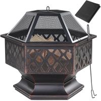 Feuerstelle Feuerkorb sechseckig 70 x 62,5 x 60cm schwarz