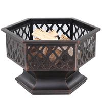 Gardebruk Feuerstelle Feuerkorb sechseckig 70 x 62,5 x 60cm schwarz