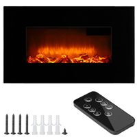 Elektrischer Wandkamin mit Fernbedienung 1800W 66 x 43 x 13,5cm schwarz
