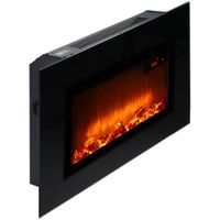 Deuba Elektrischer Wandkamin mit Fernbedienung 1800W 66 x 43 x 13,5cm schwarz