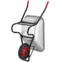 Gardebruk Schubkarre 100l / 250kg 141 x 62 x 59cm silber/schwarz/rot