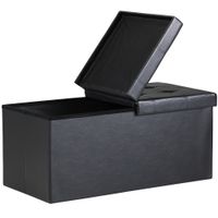 Casaria Sitzbank Sitztruhe Ottomane faltbar 80 x 40 x 40cm schwarz