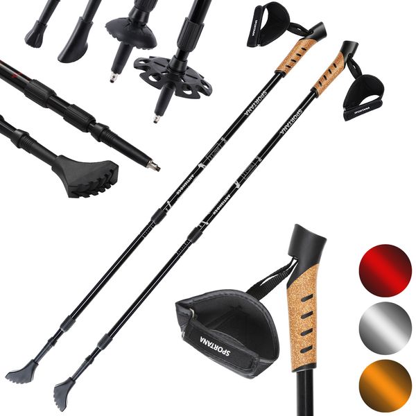 Deuba Nordic Walking Stöcke 68 – 135cm rot