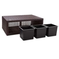 Casaria Blumenkasten Polyrattan 3er 83 x 60 x 30,5cm braun