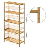 Casaria Standregal Bambus mit 5 Etagen 130 x 60 x 26cm braun