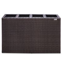 Casaria Blumenkasten Polyrattan 4er 95 x 60 x 27cm braun