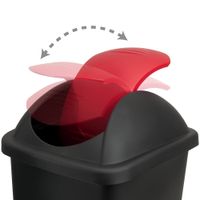 Deuba Mülleimer Multipat Kunststoff 60L 68 x 41 x 41cm schwarz / rot