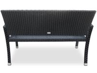 Casaria Gartenbank Polyrattan 2er 122 x 87 x 60cm schwarz