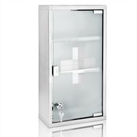 Medizinschrank Erste Hilfe klein 30 x 30 x 12cm silber