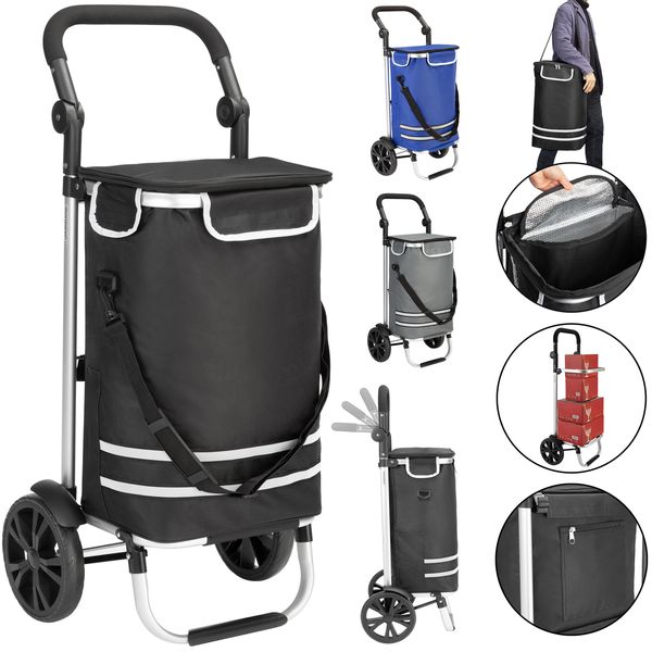 monzana Einkaufstrolley Alu 35l 54 x 31 x 24cm schwarz