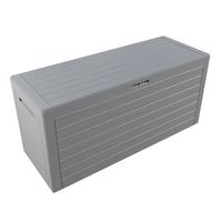 Deuba Auflagenbox Holzoptik Woody 120 x 57 x 46cm grau