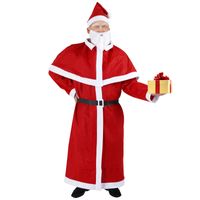 Deuba Weihnachtsmannkostüm 5-tlg 135cm rot/weiß/schwarz