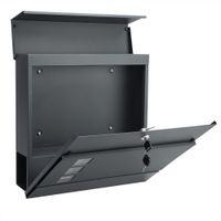 monzana Briefkasten Designer mit Sichtfenster 37 x 36,5 x 11cm anthrazit