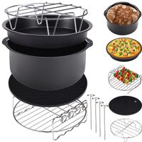 Fritteuse Zubehör XL größerere Durchmesser 9 tlg 18,5-20cm schwarz / silber