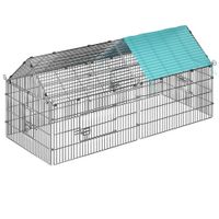 CADOCA Kleintierfreilauf - Hasenfreilauf inkl Sonnenschutz 180 x 75 x 75cm grün