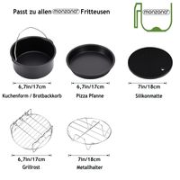 Deuba Fritteuse Zubehör 8 tlg 17-18cm schwarz / silber