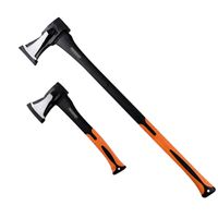 Deuba Axtset Spaltaxt: 88 x 19 x 9cm Beil: 37 x 14 x 8cm schwarz / silber / orange