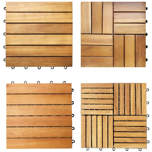 Casaria Holzfliese Akazie Quattro Mosaik 30 x 30cm braun