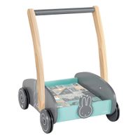 Schiebewagen miffymit 35-teiligem Bauklötze-Set, Holz natur & lackiert, Griffho¨he: 45cm