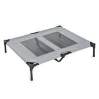 Haustierbett mit Baldachin Erhöhtes Hundebett Hundeliege outdoor Grau
